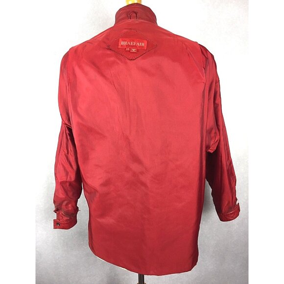 Braefair Womens Red Leather Motorcycle Jacket  size 5/6 Vintage - Picture 11 of 12